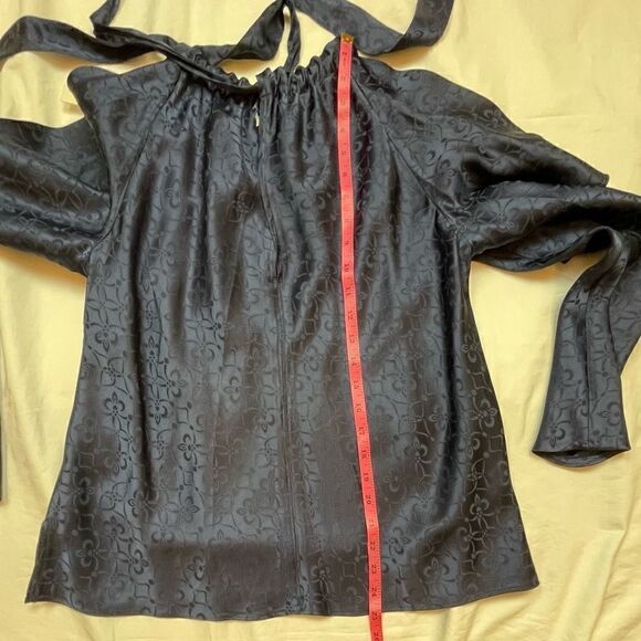 jonathan Simkhai Silk Long Sleeve Top in Navy, size S - NWT - Picture 14 of 14